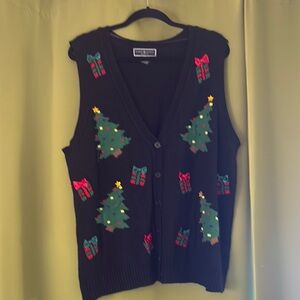 Holiday Time Black Christmas Sweater Vest
